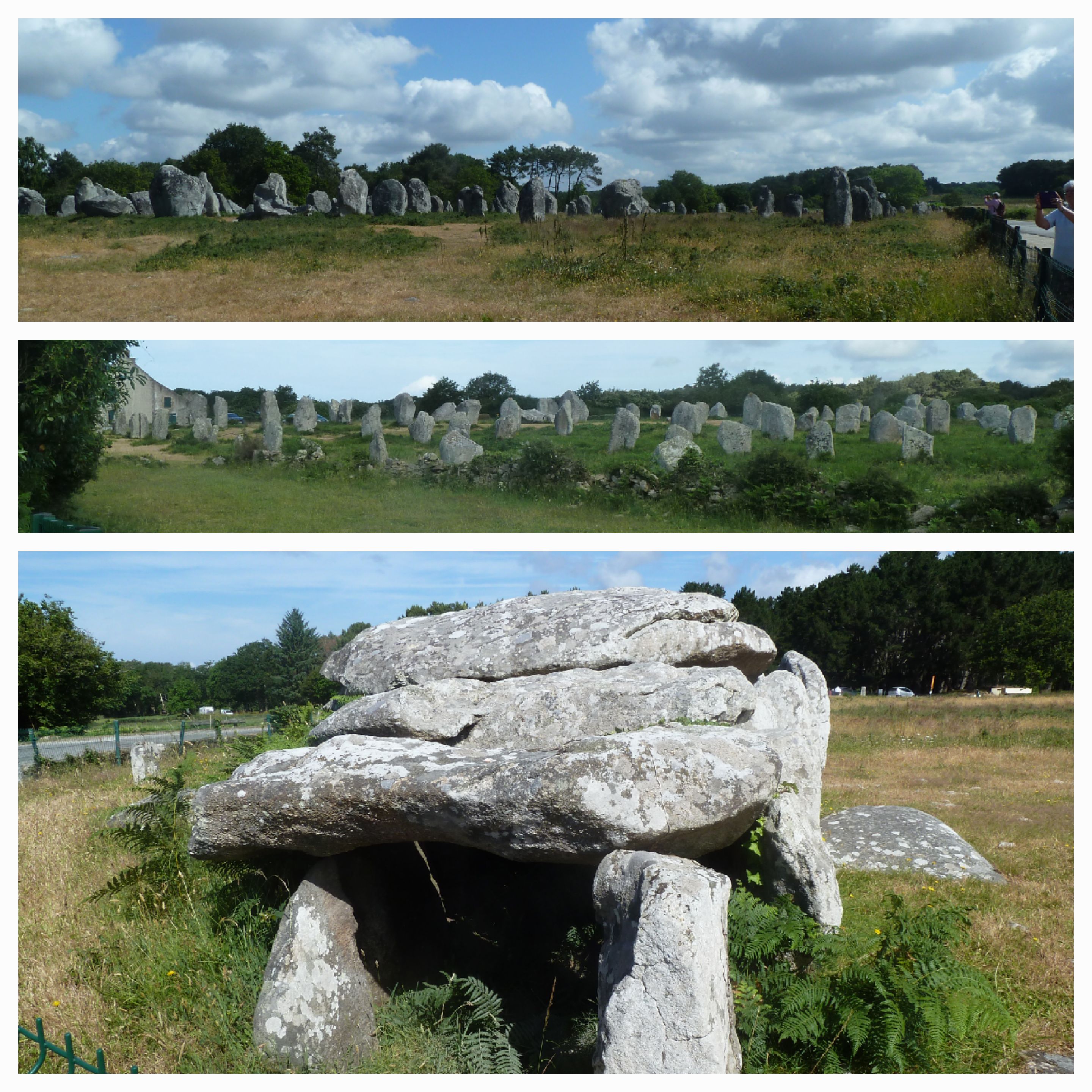 Carnac et ses cailloux debout , couchés etc