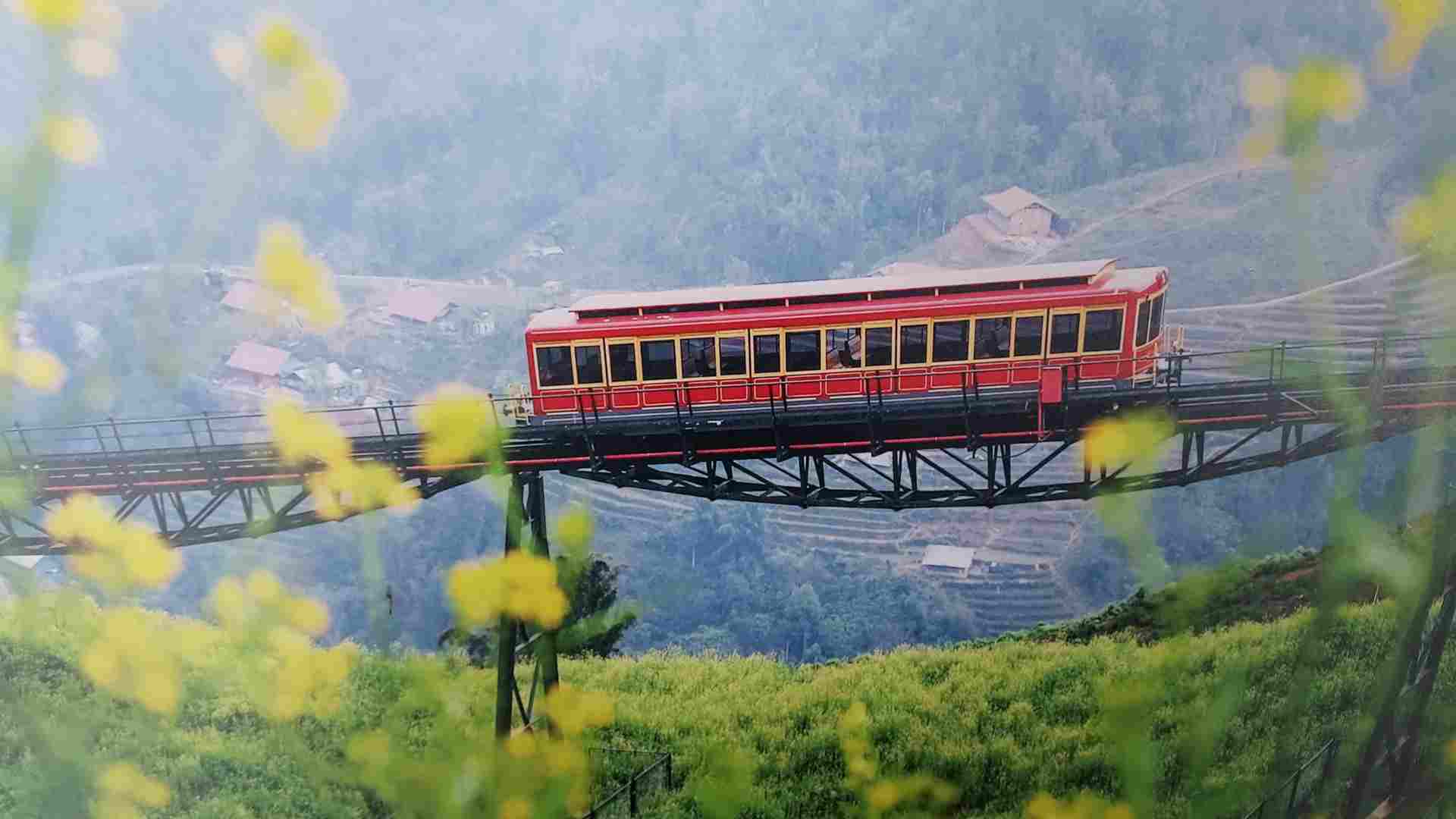 Funiculaire reliant le centre de Sa Pa à la gare de départ du téléphérique